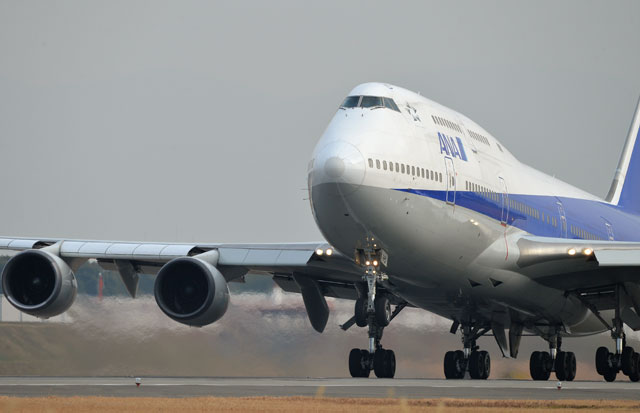 ANAのジャンボ、8年ぶりの伊丹で遊覧飛行