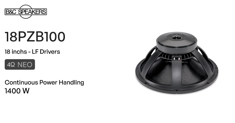 18PZB100 4Ω - LF Drivers - B&C Speakers