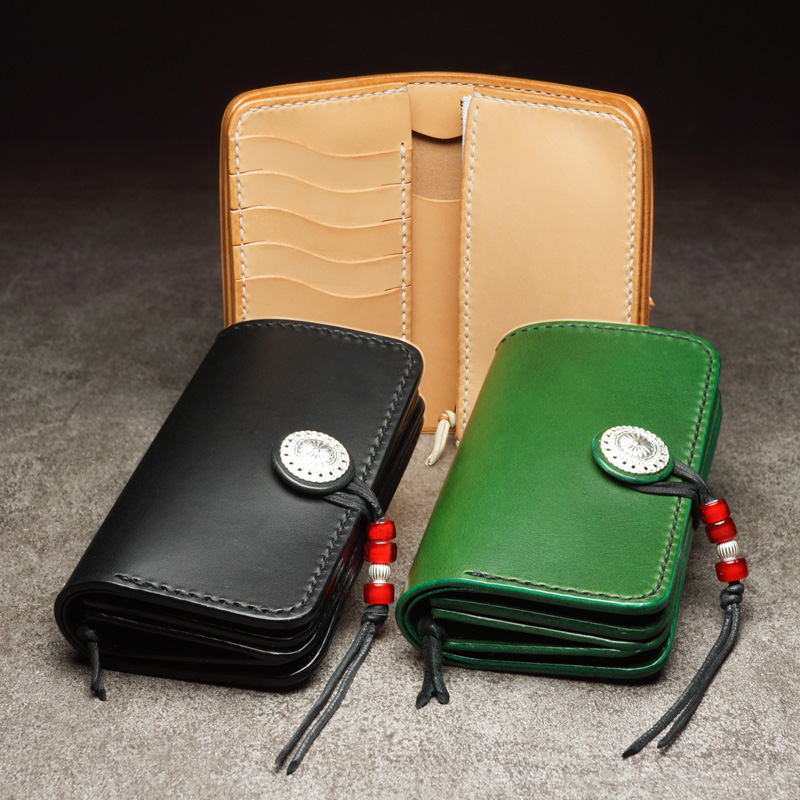 革財布・革製品のビーズ屋｜コードバン ミドルウォレット Cタイプ