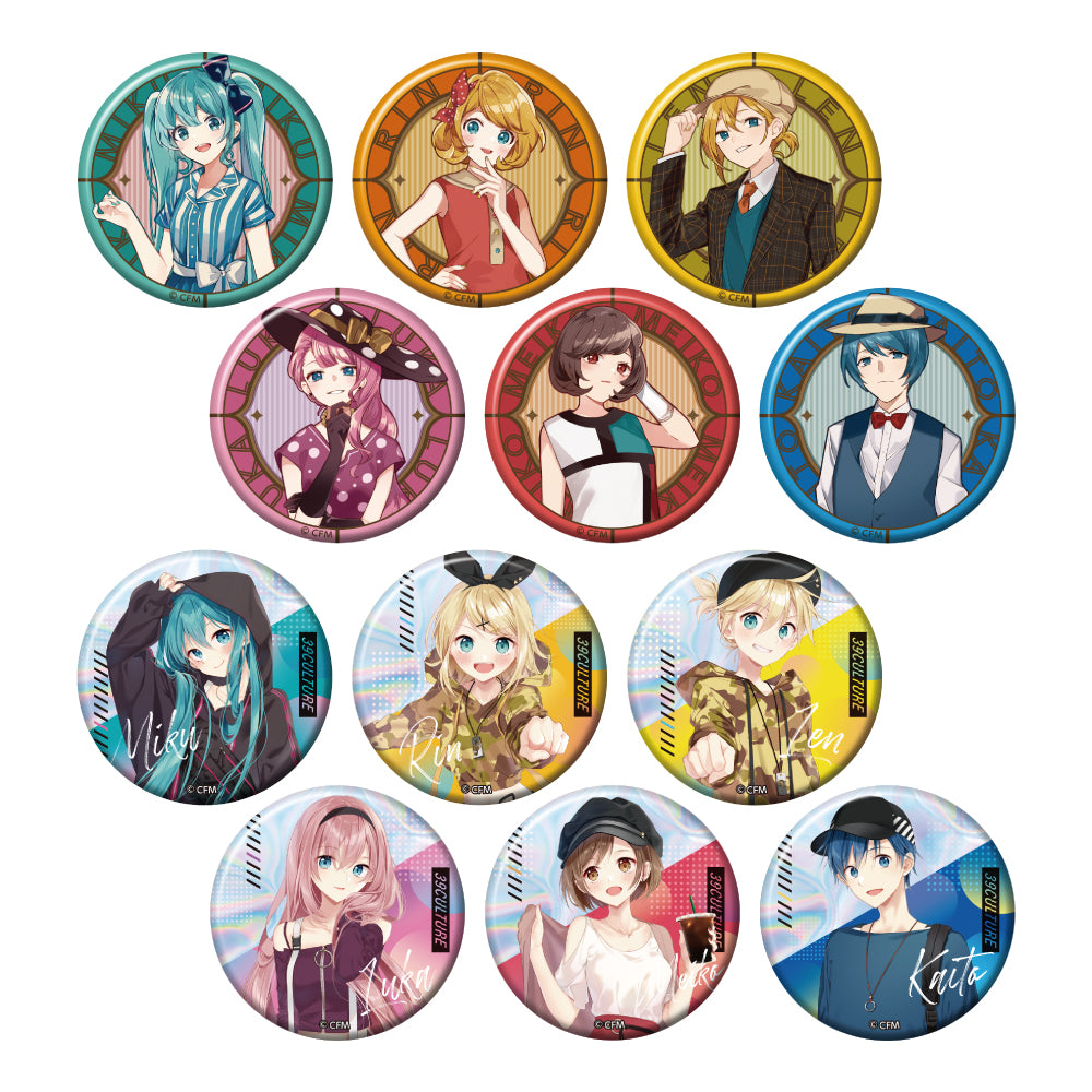 初音ミク 39culture トレーディング大き目メタリック缶バッジ グッズ