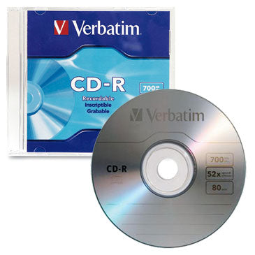 Verbatim 94776 CD-R 80Min 52X Branded in Slimline Jewel Case, 10
