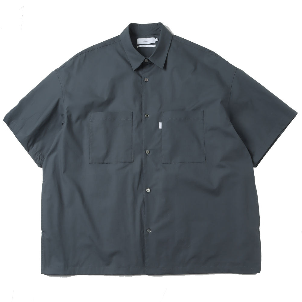 Graphpaper) Stretch Typewriter S/S Oversized Box Shirt DARK SLATE