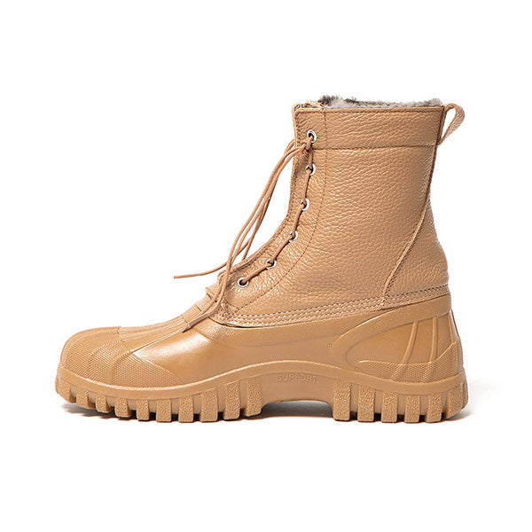 WORKER ZIP DUCK BOOTS COW LEATHER WITH RUBBER SOLE (NN-F4202