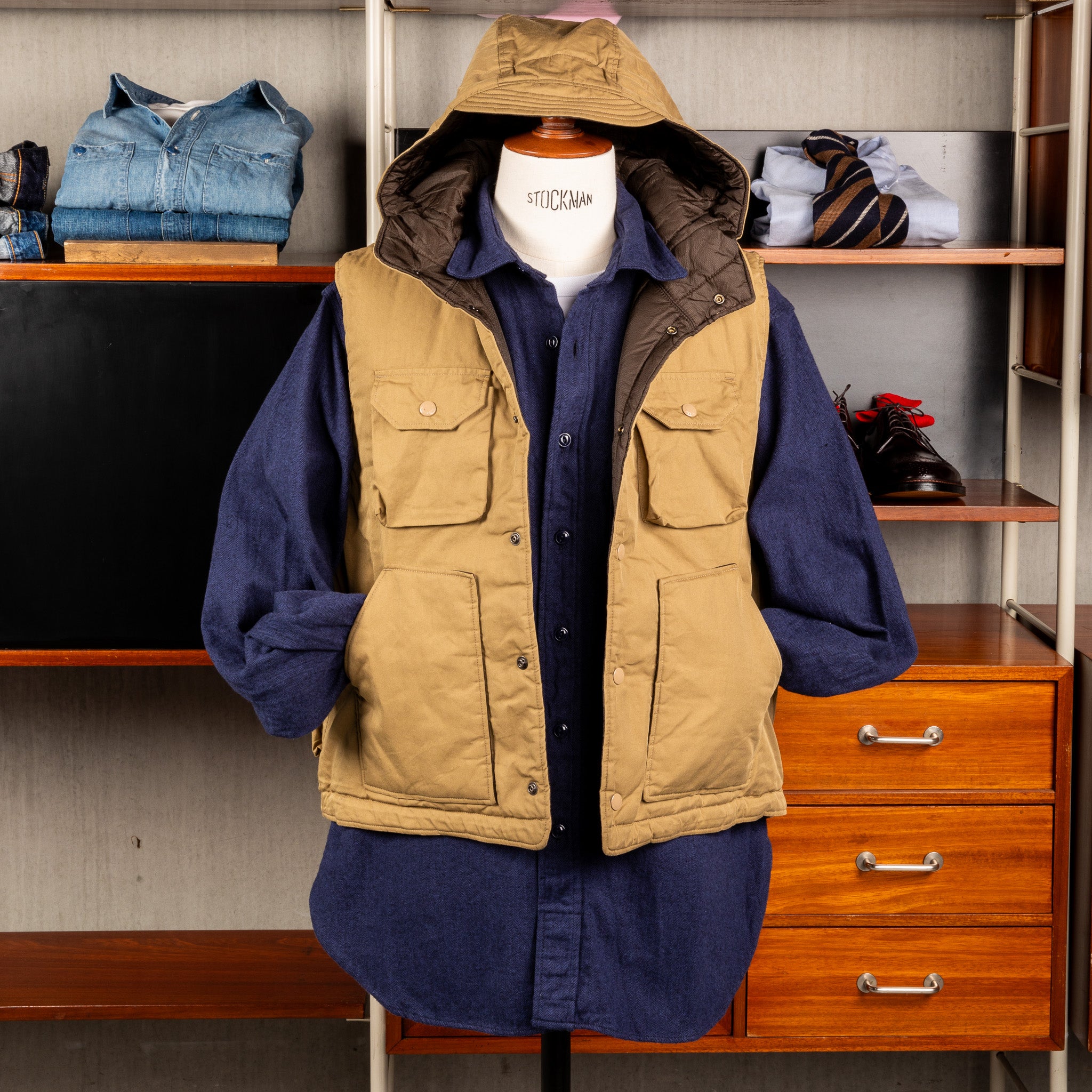 Engineered Garments Field Vest Khaki Nyco Twill – Frans Boone Store