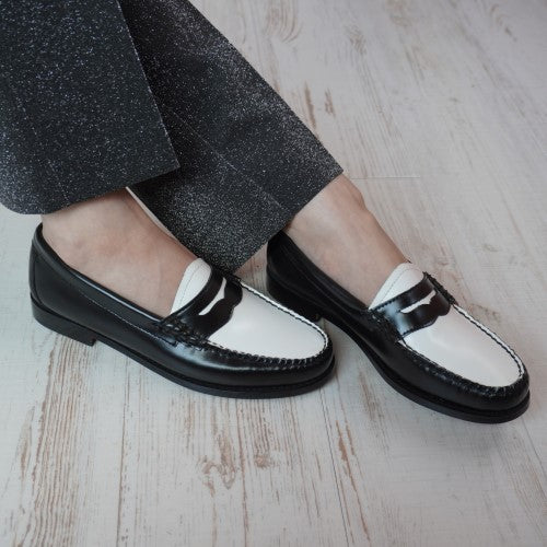 ローファー | 41010 / BLACK & WHITE (LEATHER SOLE) - G.H.BASS