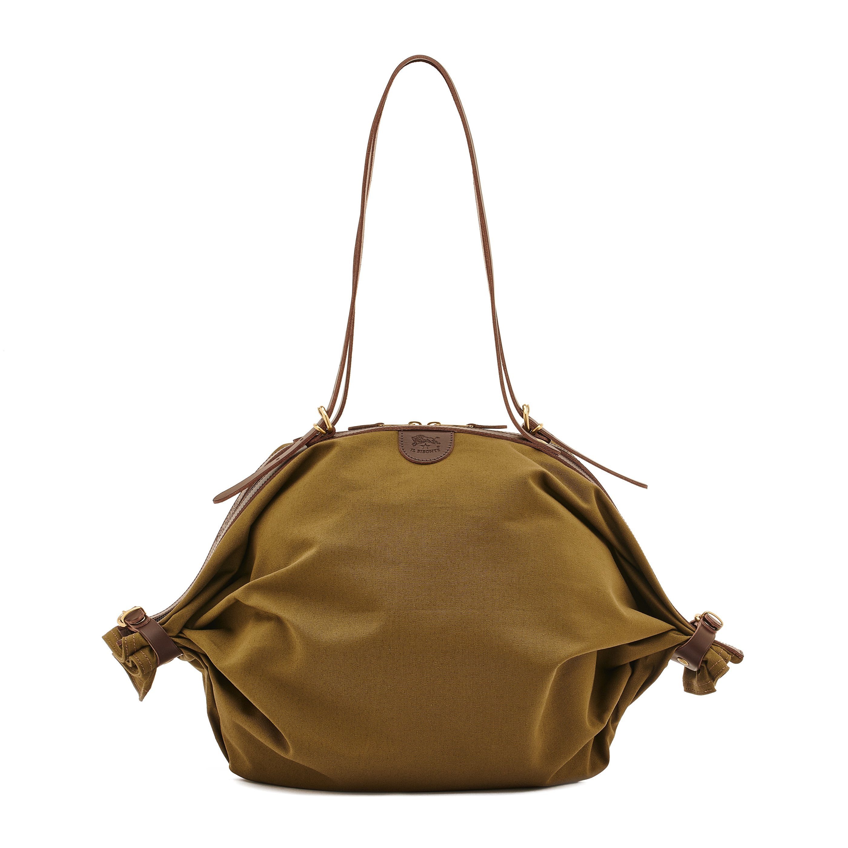Caramella | Women's shoulder bag in fabric color green – Il Bisonte