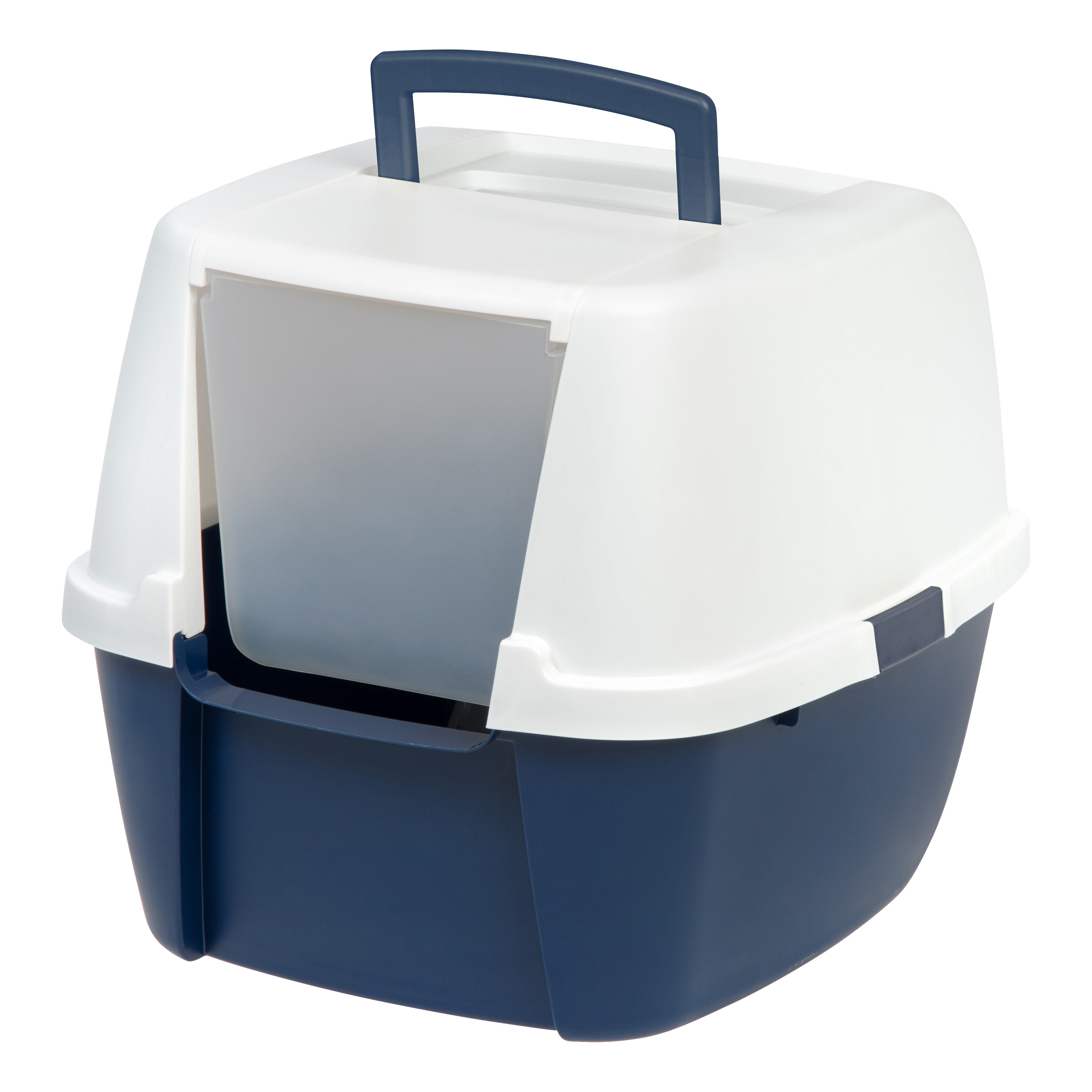 Jumbo Hooded Litter Box, Navy – IRIS USA