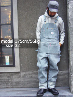 ROUND HOUSE [ラウンド ハウス] #73 STRIPE CARPENTER OVERALL W/APRON