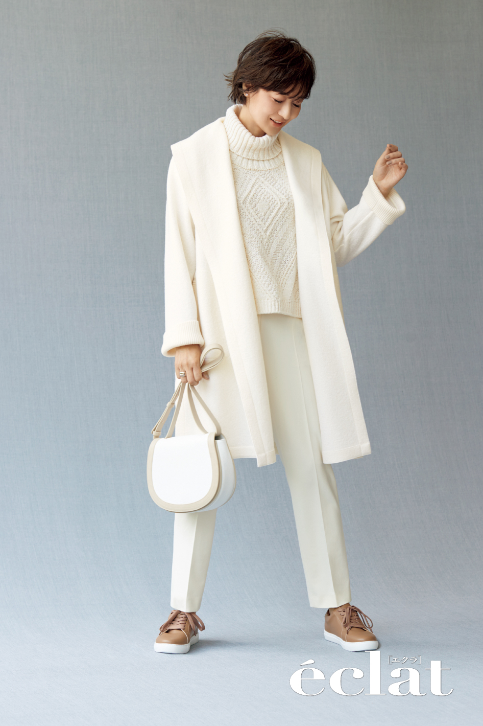 eclat 2024年11月号掲載 MORABITO アウターとバッグに香るパリの洗練
