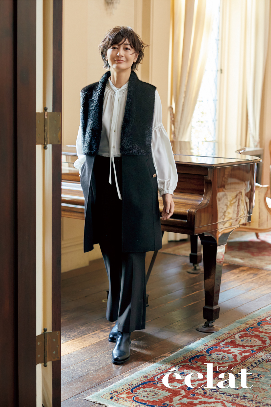 eclat 2024年11月号掲載 MORABITO アウターとバッグに香るパリの洗練