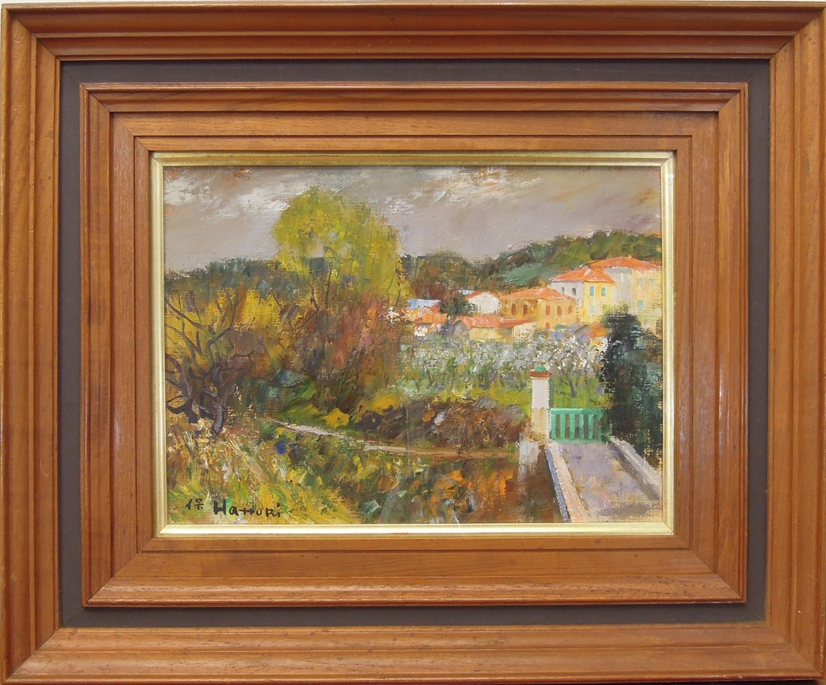 服部保 『早春 南仏カーニュ』 [古美術こもれび] 骨董,掛軸,絵画の買取