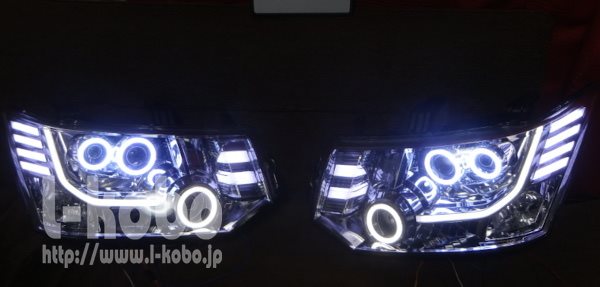 デリカD5ヘッドライト4 アクリル ｜【エルコボ】ヘッドライト、テール