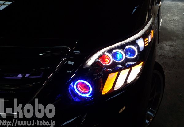 20アルファードヘッドライト加工2色フィン19｜【エルコボ】ヘッド