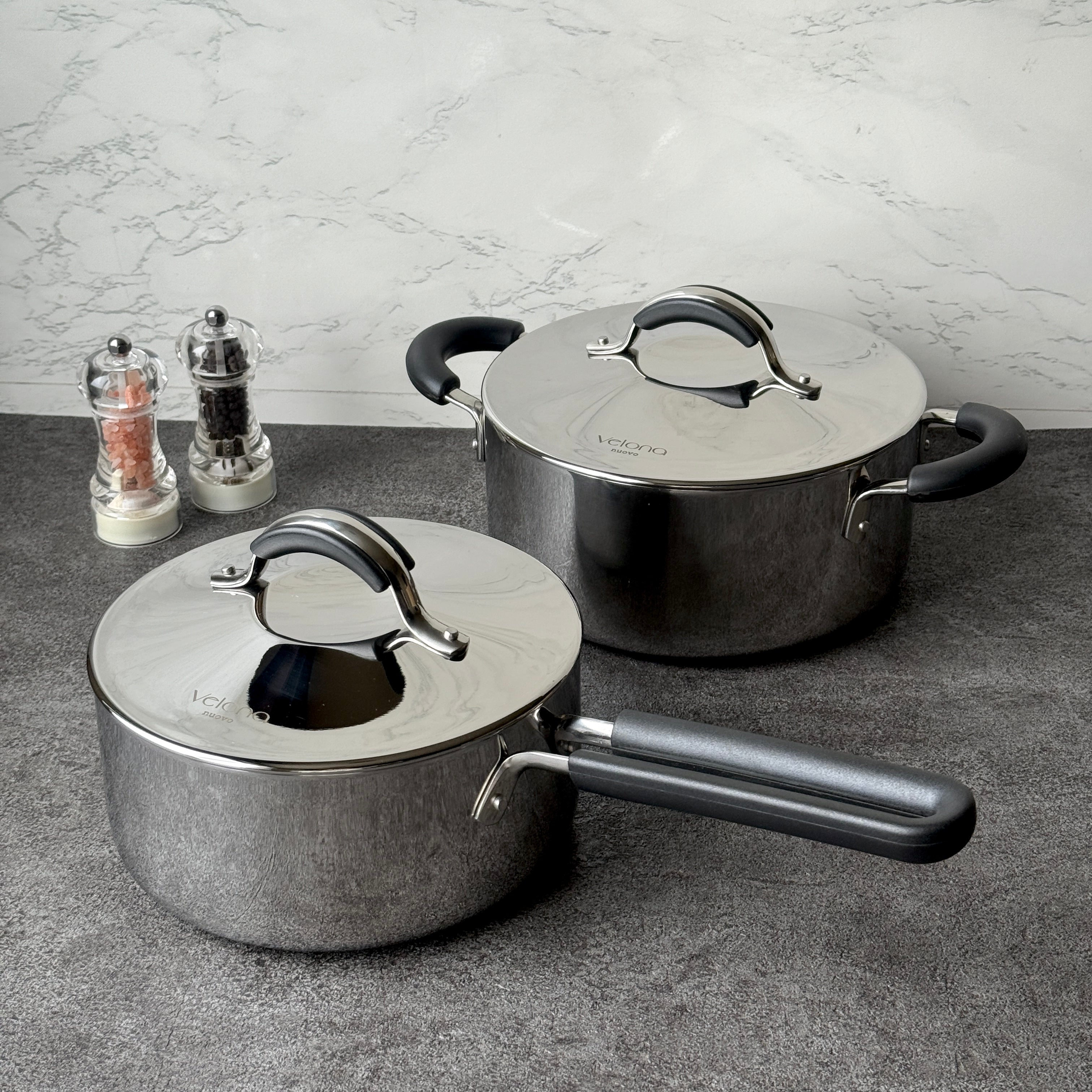 片手鍋｜両手鍋｜ステンレス鍋｜Velona nuovo 片手鍋18cm・両手鍋20cm