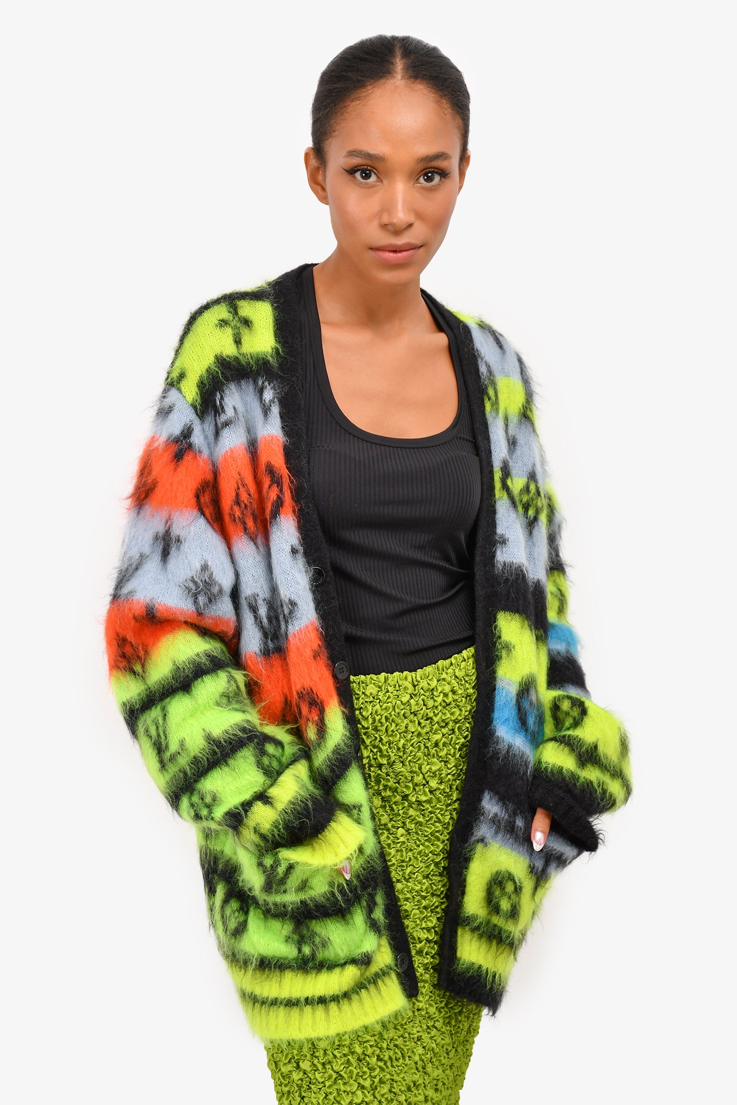 Louis Vuitton 2022 Black/Neon Green Multicolour Monogram Mohair