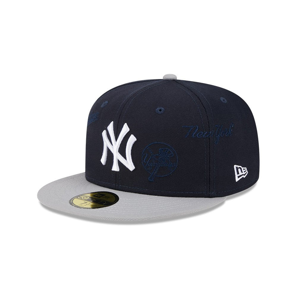 59FIFTY Multi Logo ニューヨーク・ヤンキース ネイビー グレー