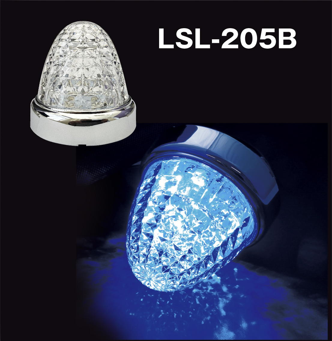 LEDクリスタルハイパワーマーカー CB 「激光」 クリアーレンズ／ブルー