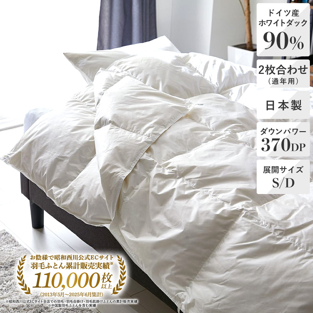 2枚合わせ羽毛布団 ドイツ産ホワイトダック90％ – 西川ストア公式本店