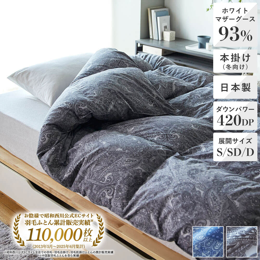 羽毛布団日本製ホワイトマザーグース93％ 420ダウンパワー – 西川