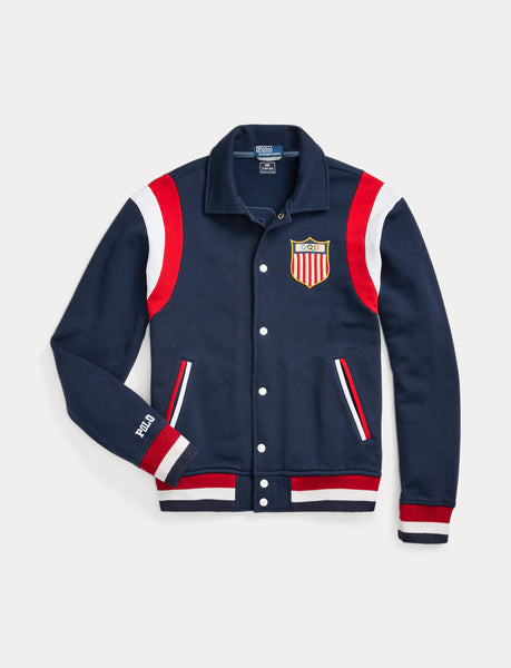 Polo Ralph Lauren Team USA Fleece Baseball Jacket, Refined Navy