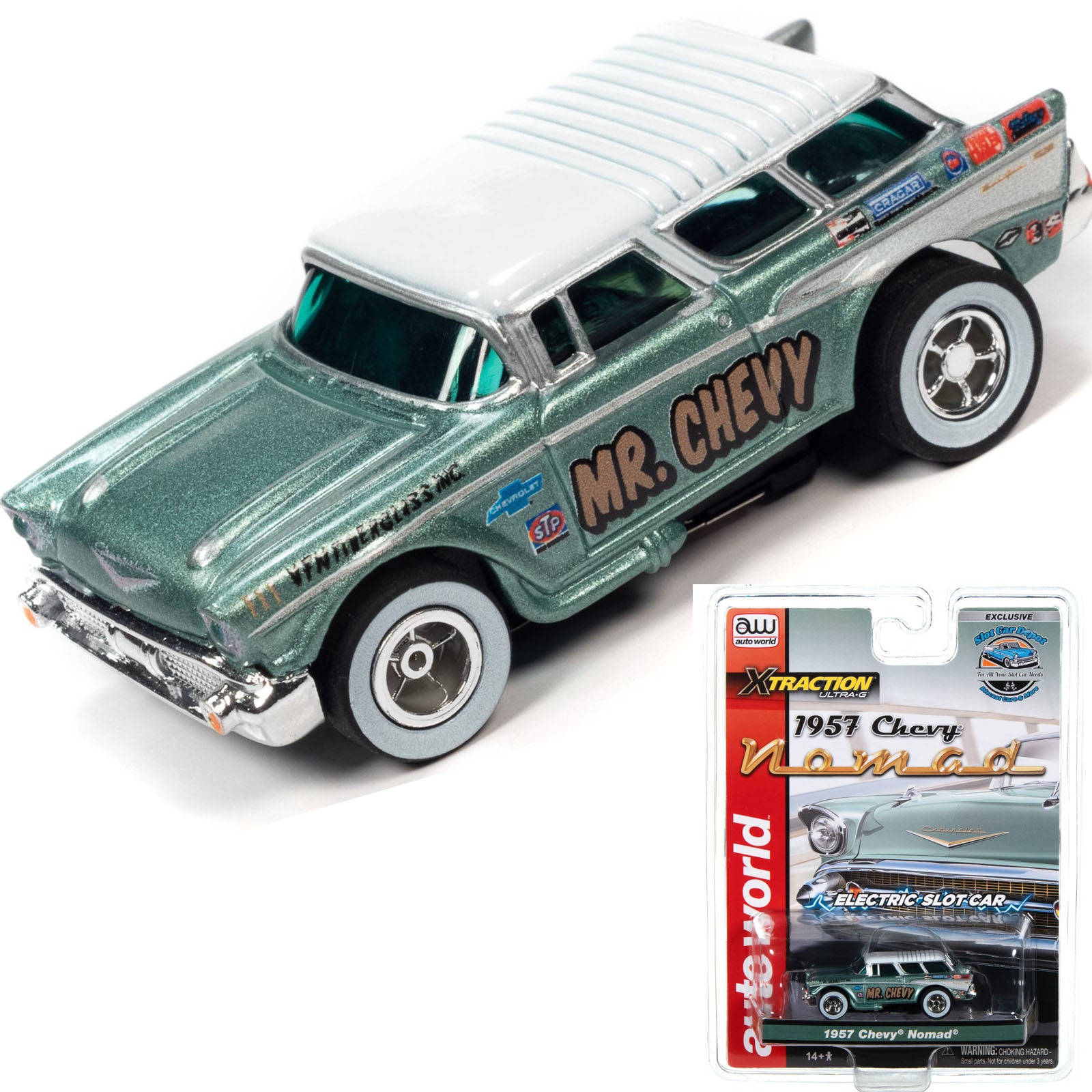 Auto World Exclusive 1957 Chevy Chevrolet Nomad HO Slot Car for
