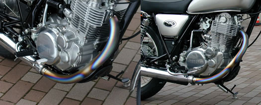 SR400手曲げチタンエキゾーストパイプ