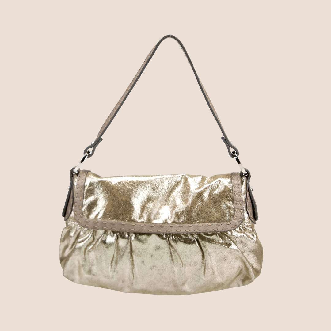 FENDI METALLIC SELLERIA GOLD GLITTER CHEF BAG – RDB