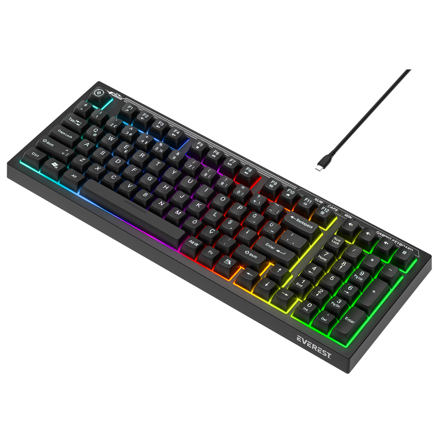 Everest KB-98 SILENT Siyah SESSİZ Rainbow Q Membrane Oyuncu