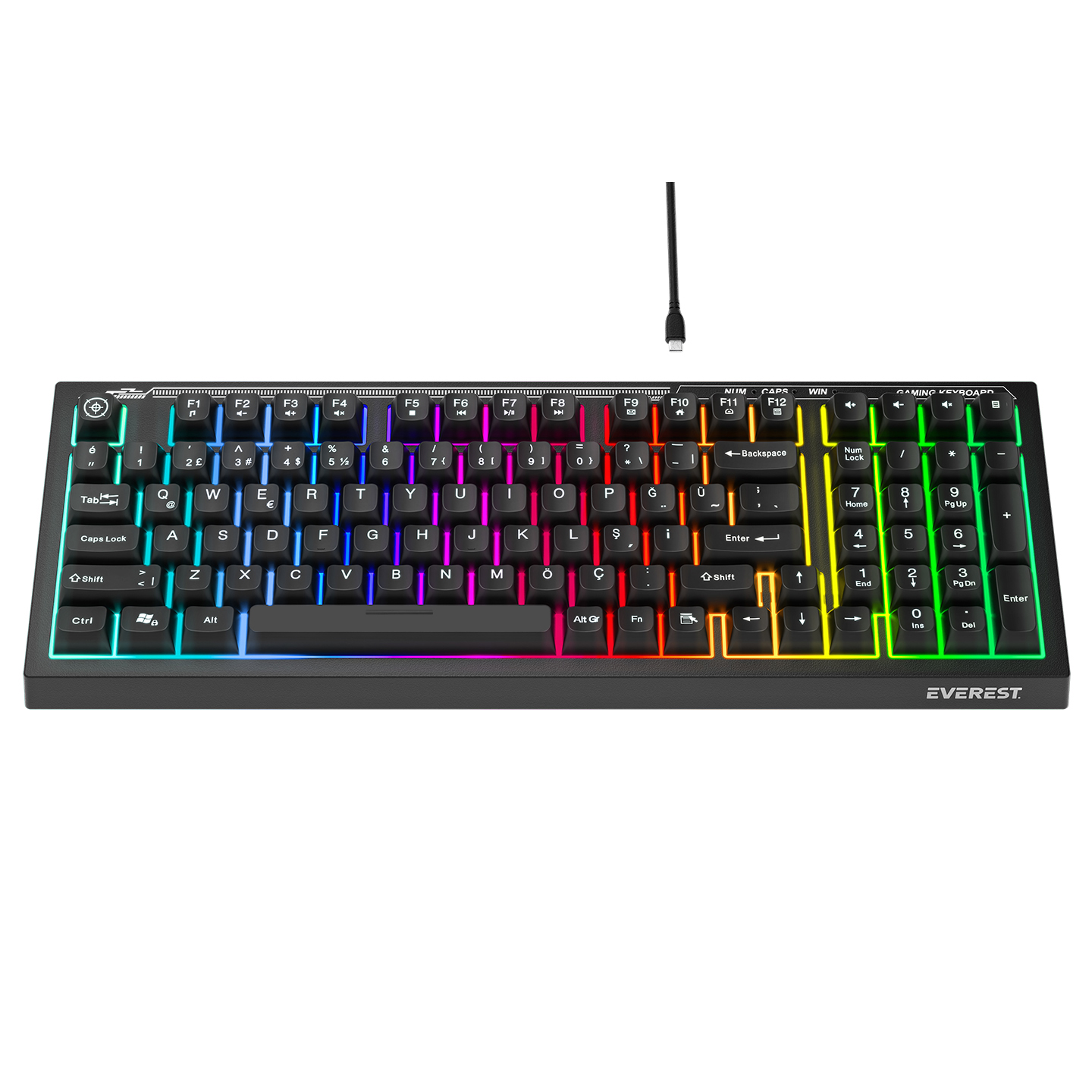 Everest KB-98 SILENT Siyah SESSİZ Rainbow Q Membrane Oyuncu