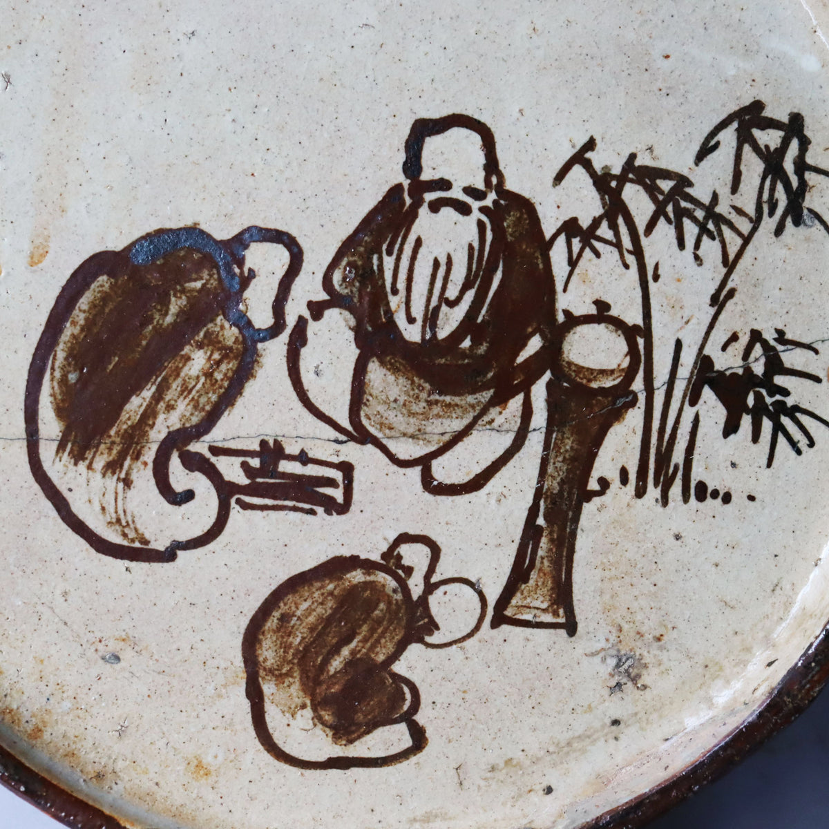 瀬戸行灯皿【Seto Andon plate , late Edo era】 [k0466] – 青梵ギャラリー