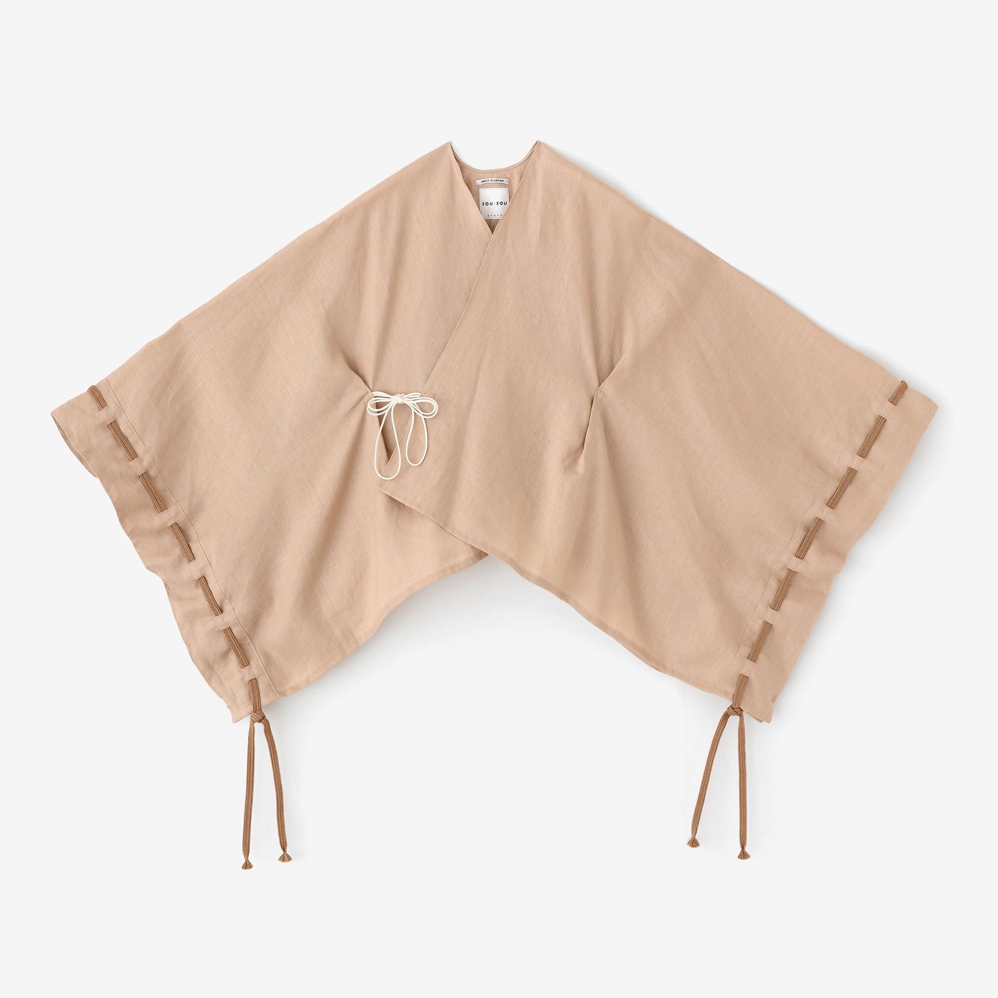 3月3日頃発送予定】麻 きさらぎ 袖括り（そでくくり）／灰梅（はい