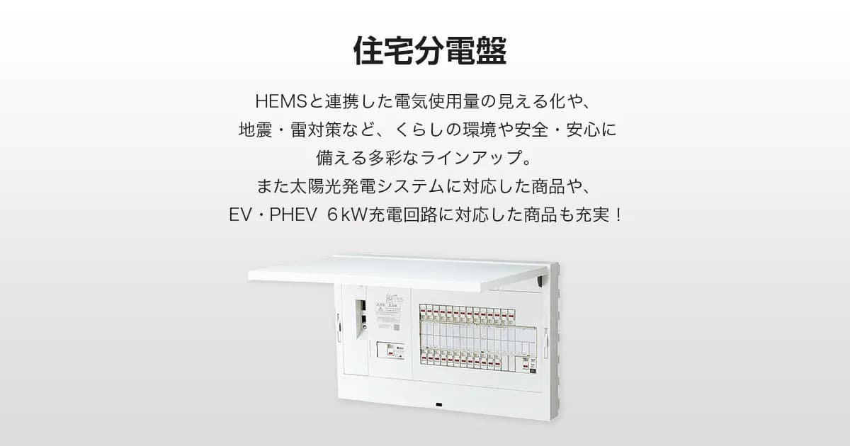 商品ラインアップ | 住宅分電盤 コンパクト21 | 電設資材 | Panasonic