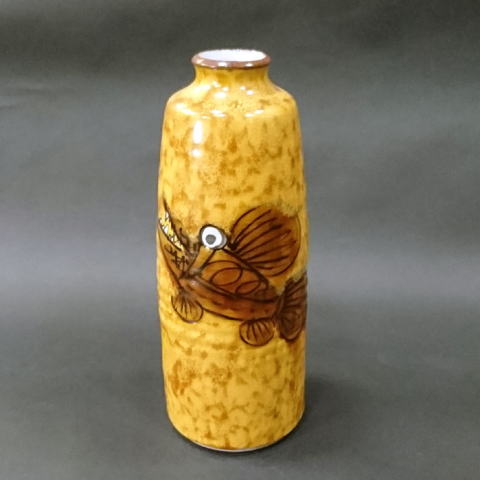 二代 浅蔵五十吉作 花瓶『遊魚譜』