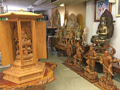 木彫 四天王 漆仕上げ 仏像 彫刻 多聞天 広目天 増長天 持国天 販売