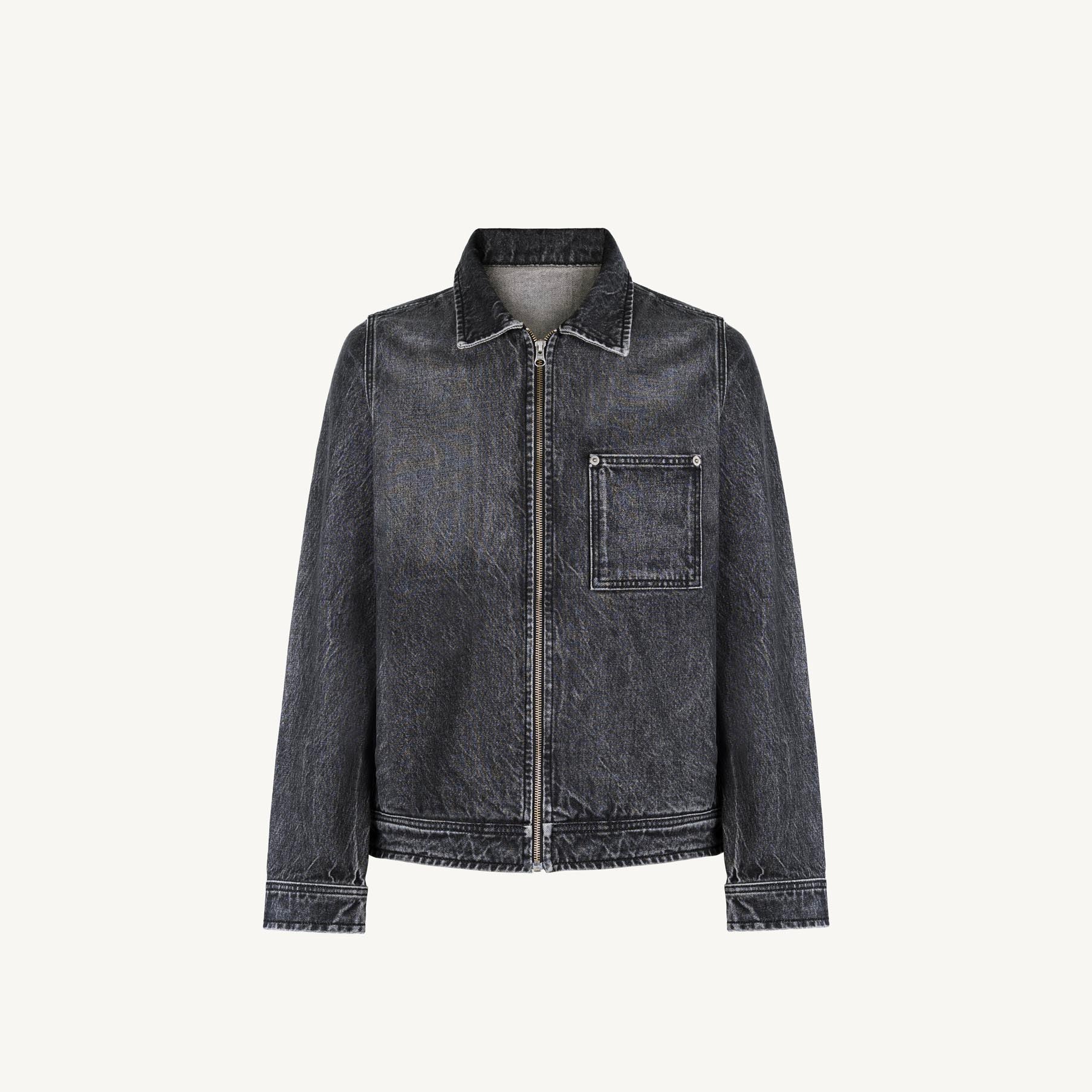 Faded Mid Black Relaxed Denim Jacket. – WATC STUDIO