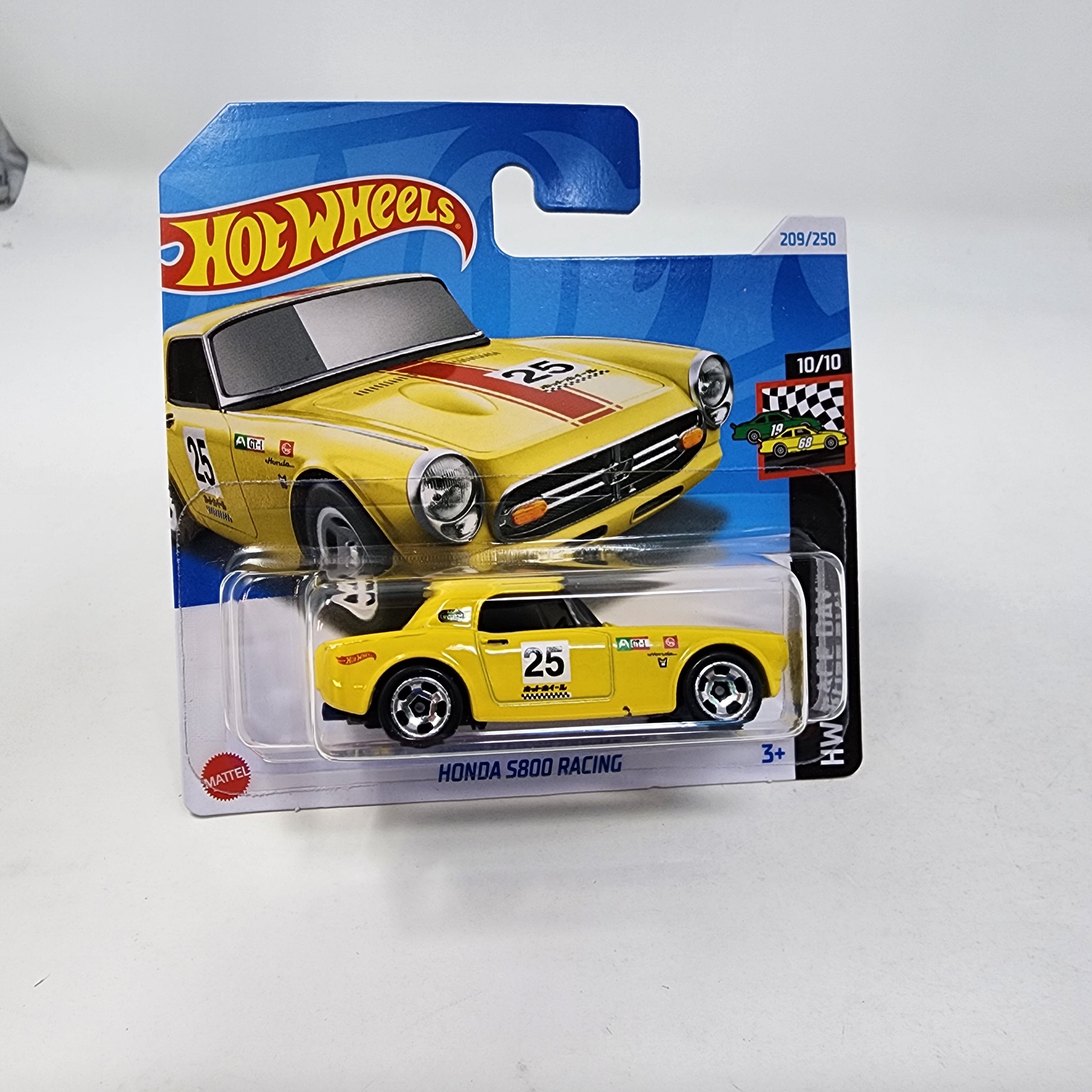 Short Card * Honda S800 Racing #209 * YELLOW * 2024 Hot Wheels