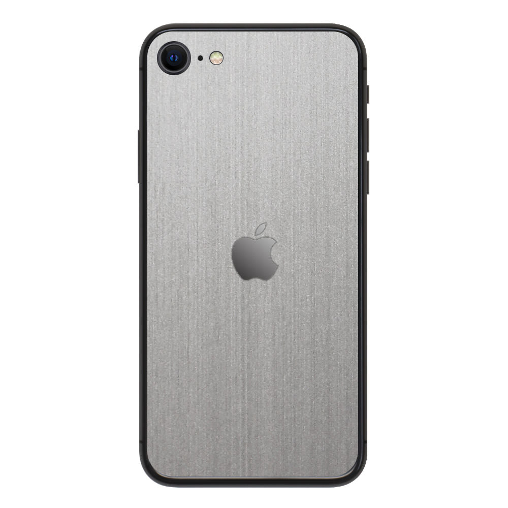 スキンシール iPhoneSE 第2世代 第3世代 シルバーブラッシュメタル