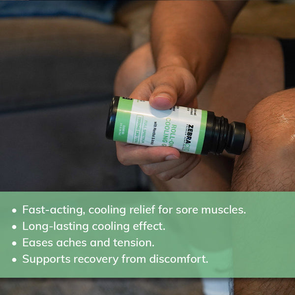 CBD 3oz Roll On Cooling Gel - Zebra CBD