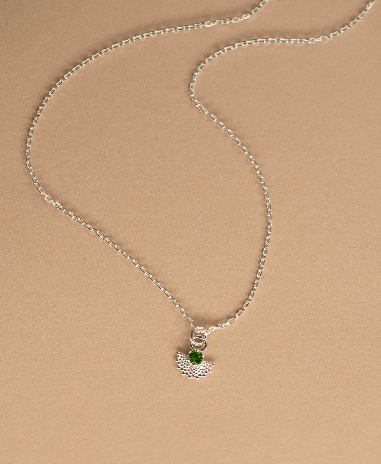 Eos Necklace - 925 Sterling Silver, Chrome Diopside | Zoë & Morgan NZ