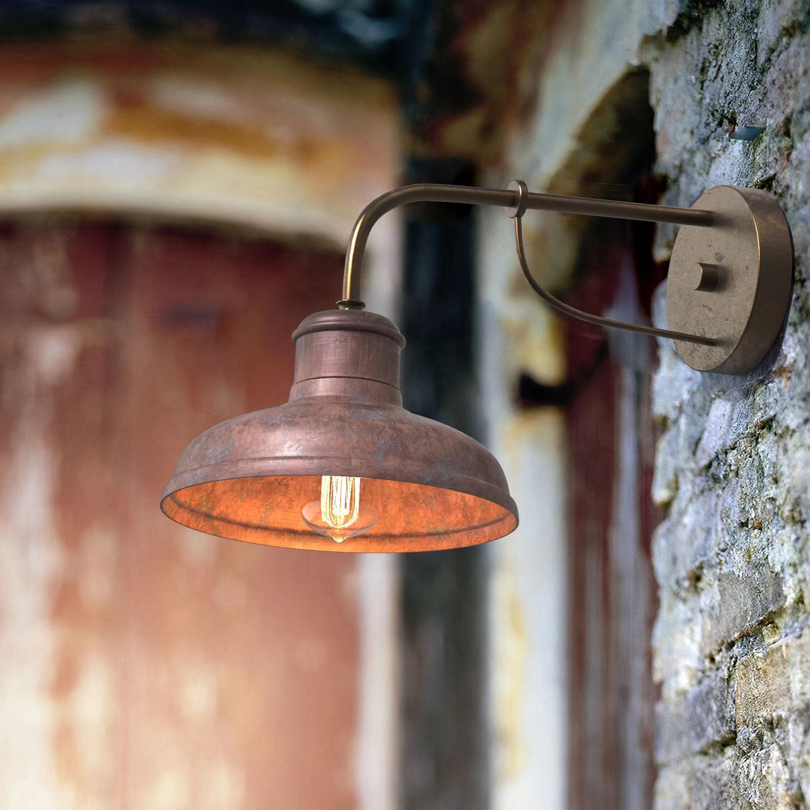 Florence Antique Style Solid Copper Outdoor Wall Light E26