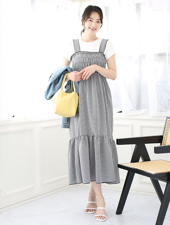 fifth ギンガムチェックシャーリングワンピース | 人気レディース