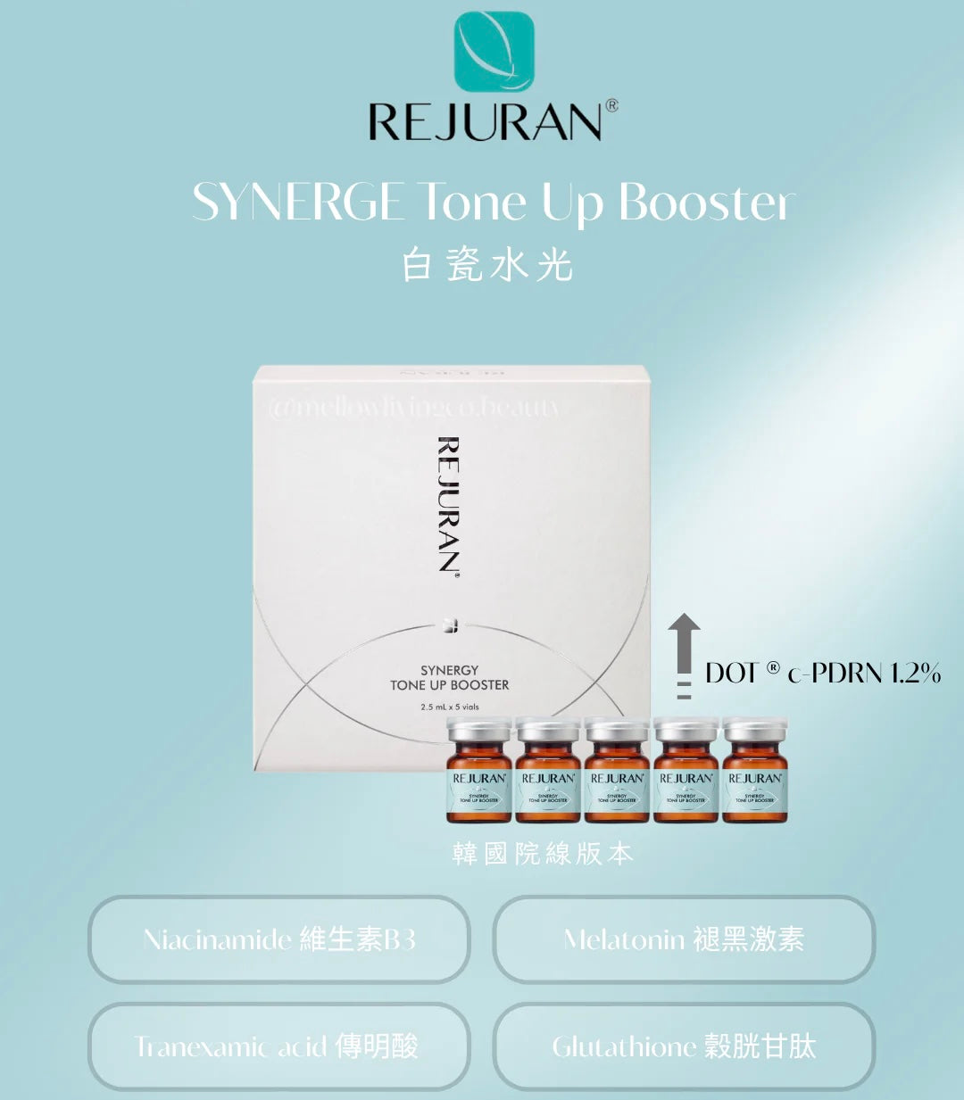 REJURAN SYNERGY TONE UP BOOSTER 麗朱蘭新版白瓷針美白（1盒5次
