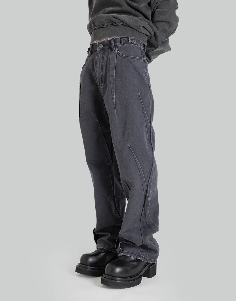 FENG CHEN WANG PLEATED DENIM TROUSER – 082plus