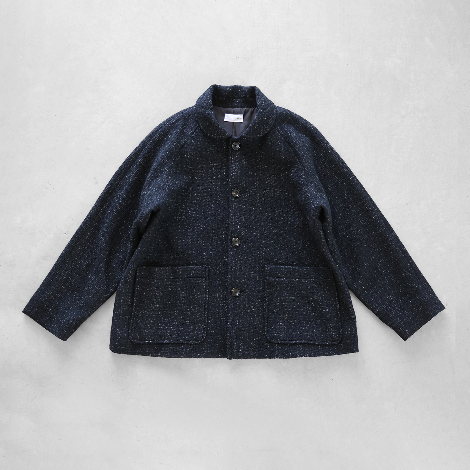 HUIS 遠州織物 ウールショートコート HUIS×尾州”縮絨ウールフランネル