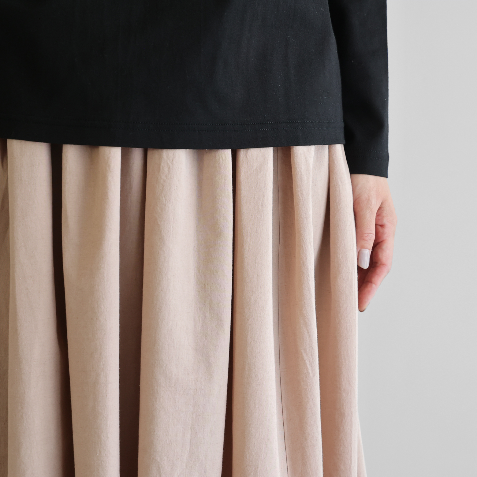 綿ウールタイプライタークロスロングスカート U402をリリースしました