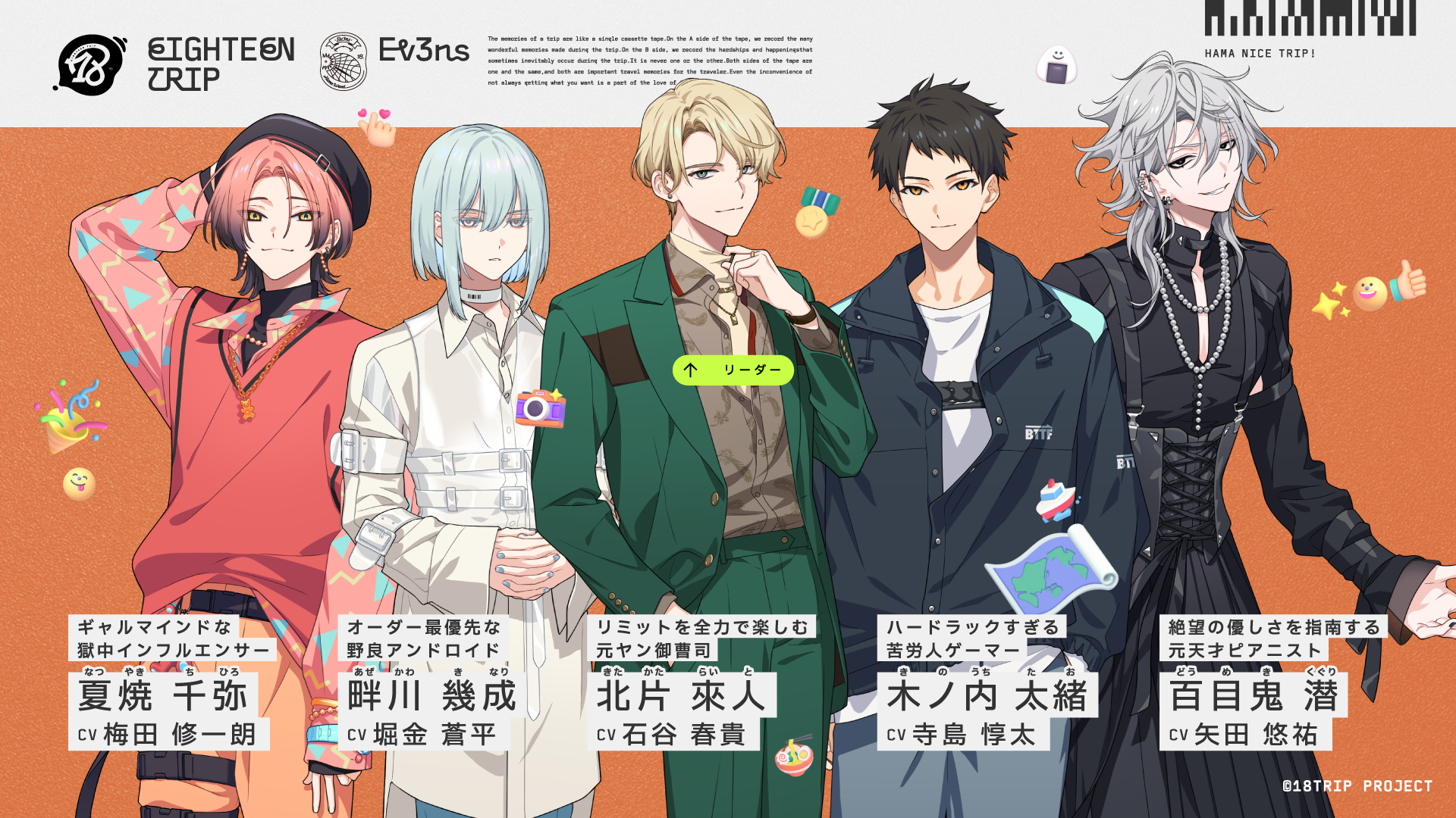 Ev3ns キャラクター＆キャスト公開！ | 【公式】18TRIP（エイトリ）
