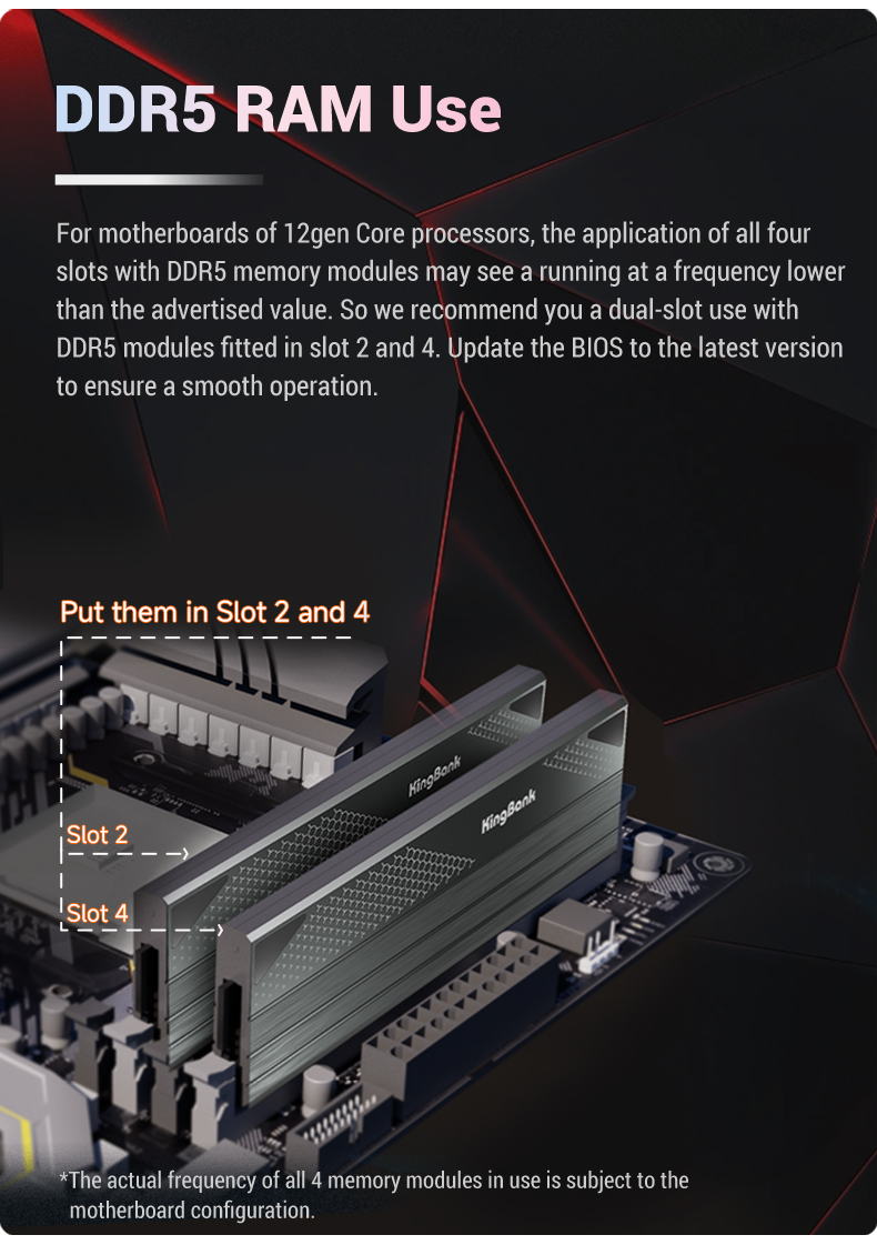 KINGBANK DDR5 Dark Heatsink UDIMM 6000MHz - 16G*2 - 金百达KINGBANK