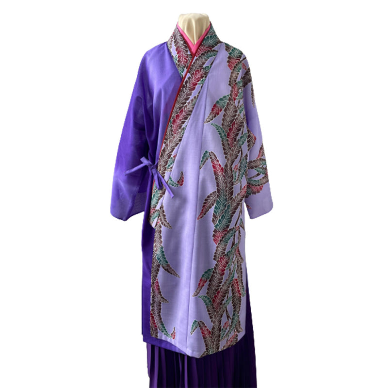 ハーフ衣裳/稽古着】082 月桃柄 紫×紫 | つは琉球店