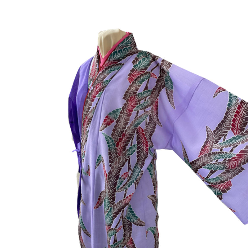 ハーフ衣裳/稽古着】082 月桃柄 紫×紫 | つは琉球店