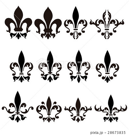 ユリの紋章のバリエーションのイラスト素材 [28673835] - PIXTA
